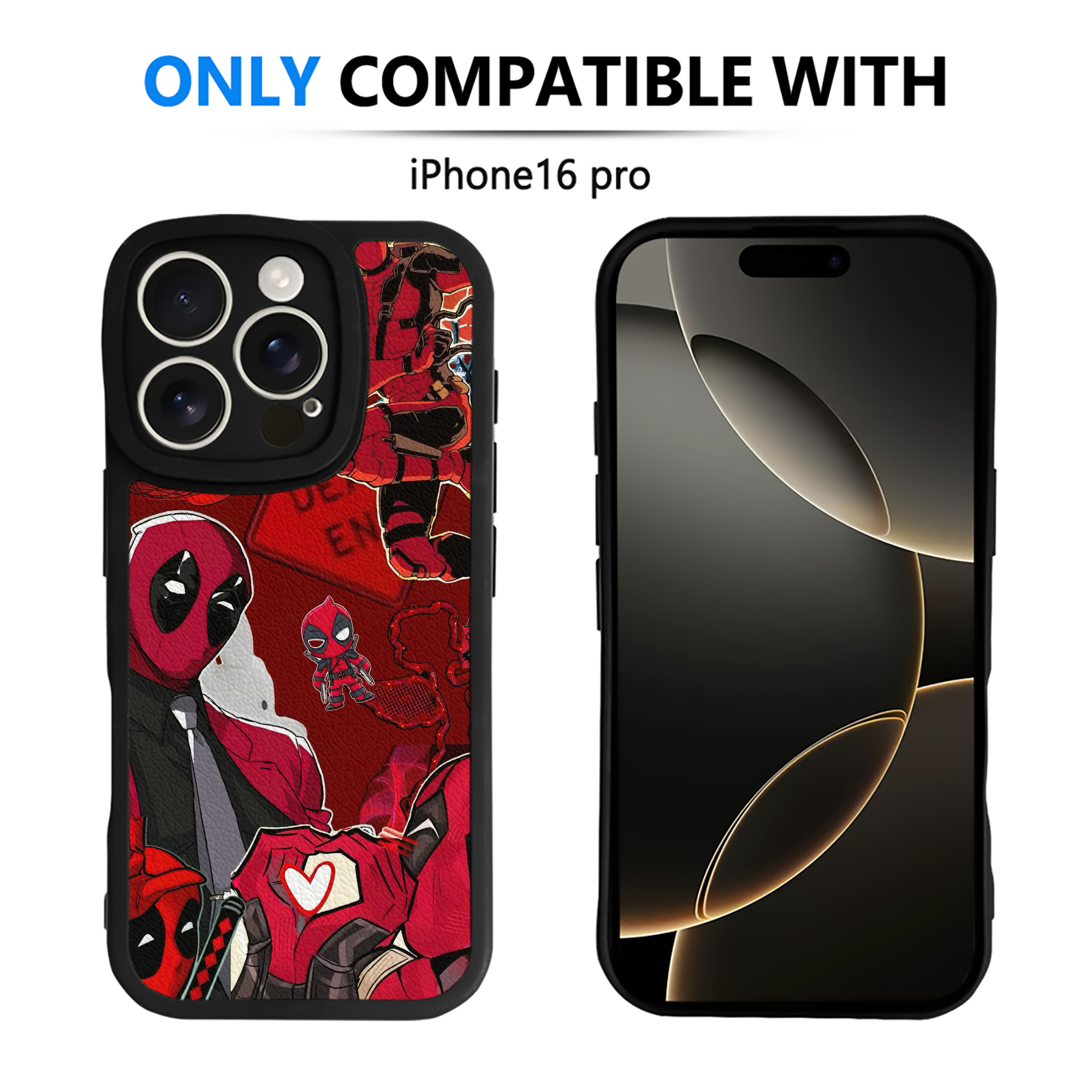 （画像用） Deadpool デッドプール 【iPhone 16シリーズ対応】シリコンスマホケース（レザー調） 材質：シリコン